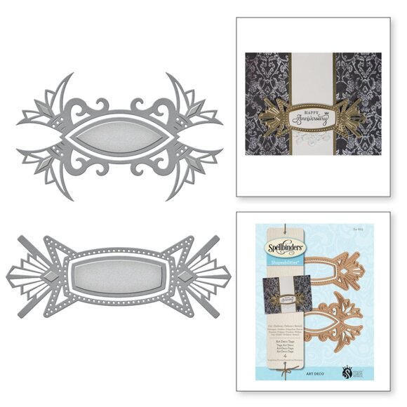 Spellbinders Shapeabilities Dies-Art Deco Tags 4 pcs - Picture 1 of 6